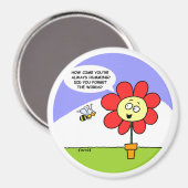 Niedlich Big Red Blume und Bienen Cartoon Kunst Magnet (Vorderseite/Rückseite)