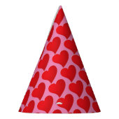 Niedlich Big Red Hearts rosa Muster Geburtstag Partyhütchen (Links)