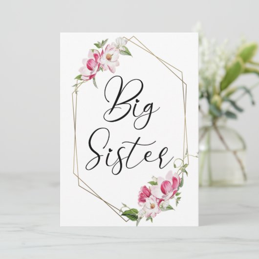 Niedlich Big Sister Einladung (Stehend Vorderseite)