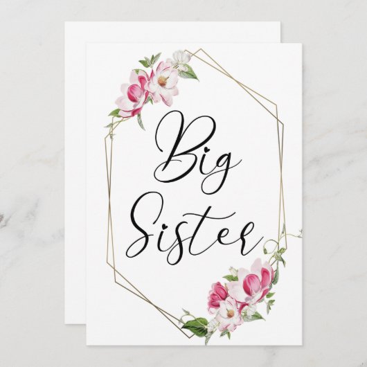 Niedlich Big Sister Einladung (Vorne/Hinten)