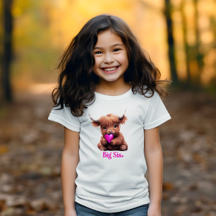 Niedlich Big Sister Pink Baby Cow T-Shirt