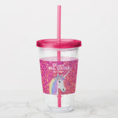 Niedlich Big Sister Unicorn Rosa Glitzer Personali Acryltrinkbecher (Vorderseite)