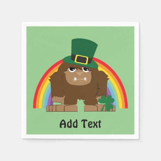 Niedlich Bigfoot Leprechaun Serviette (Vorderseite)