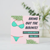 Niedlich Bikini Pool Junggeselinnen-Abschied Einla Einladung (Stehend Vorderseite)
