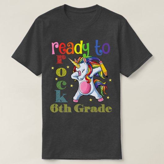 Niedlich bin ich bereit zum Rock 6. Grade Unicorn T-Shirt (Design vorne)