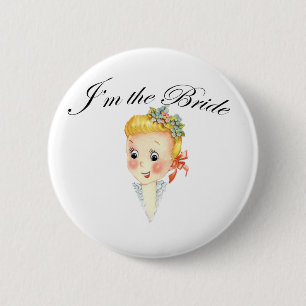 Niedlich bin ich das Braut-Henne-Party-Brautparty Button