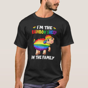 Niedlich bin ich das Regenbogenschaf in der Famili T-Shirt