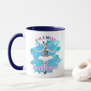 Niedlich bin ich ein Mess und Meisterwerk Ballerin Tasse