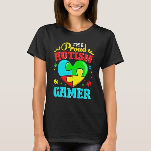 Niedlich bin ich ein stolzer Autismus Gamer Gaming T-Shirt (Vorderseite)