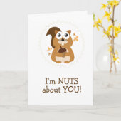 Niedlich bin ich NUTS über DICH Eichhörnchen Karte (Gelbe Blume)