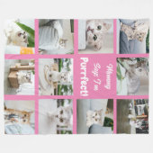 Niedlich bin ich Purfect Cat Foto Collage Pink Fleecedecke (Vorderseite (Horizontal))