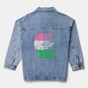 Niedlich bin ich schwarze Frau ausgebildet Aka Fun Jeansjacke