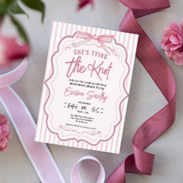 Niedlich bindet sie das knallrosa weiße Brautparty Einladung