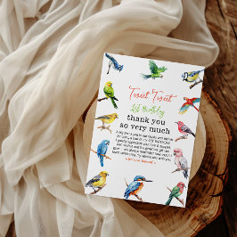 Niedlich Bird 1. Geburtstag Dankeskarte