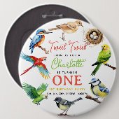 Niedlich Bird 1. Geburtstag Party Button (Vorne & Hinten)
