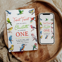 Niedlich Bird 1. Geburtstag Party Einladung