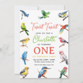 Niedlich Bird 1. Geburtstag Party Einladung (Vorderseite)