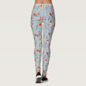 Niedlich Bird Blue Robin Winter Weihnachtsmuster Leggings (Rückseite)