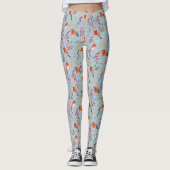 Niedlich Bird Blue Robin Winter Weihnachtsmuster Leggings (Vorderseite)