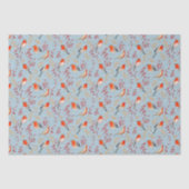 Niedlich Bird Blue Robin Winter Weihnachtsmuster Seidenpapier (Vorderseite)