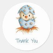 Niedlich Bird Blue Vielen Dank Runder Aufkleber (Vorderseite)