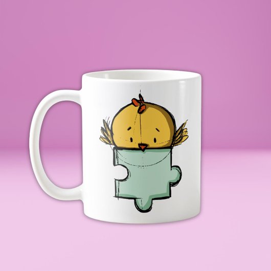 Niedlich Bird Jigsaw Puzzle Piece Kaffeetasse