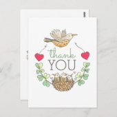 Niedlich Bird Nest Vielen Dank Postkarte (Vorne/Hinten)