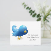 Niedlich Bird New Nest Ankündigungspostkarte (Stehend Vorderseite)