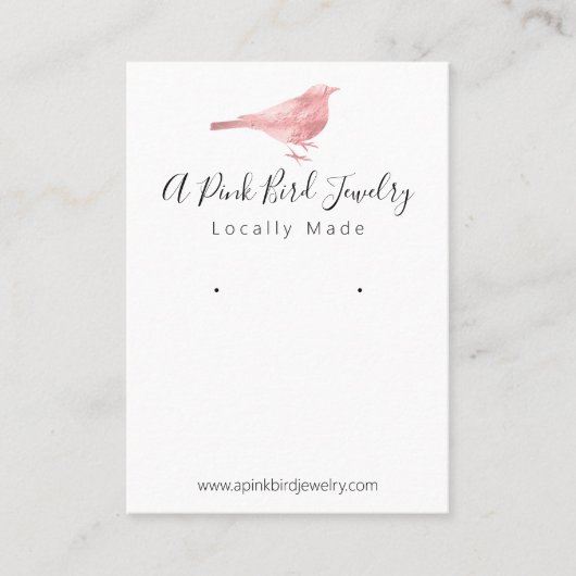 Niedlich Bird Pink White Oring Juwelier Display Visitenkarte (Vorderseite)