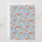 Niedlich Bird Red Robin Blue Christmas Family Part Einladung (Rückseite)