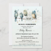 Niedlich Bird Song Artistic Baby Dusche Einladung (Vorderseite)