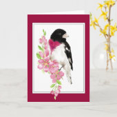 Niedlich Bird Sprichwort Hi, Hallo Rose Breasted G Karte (Gelbe Blume)