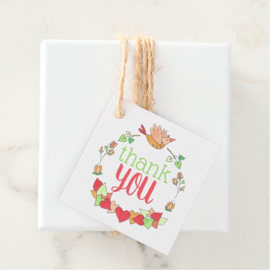 Niedlich Bird Vielen Dank Geschenkanhänger (Beispiel)