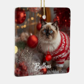 Niedlich Birman Cat Weihnachten Personalisierte Or Keramikornament (Rechts)