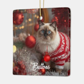 Niedlich Birman Cat Weihnachten Personalisierte Or Keramikornament (Links)
