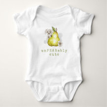 Niedlich Birne Frucht Pun Baby Bodysuit