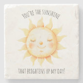 Niedlich bist du die Sunshine Typografie Steinuntersetzer (Vorderseite)