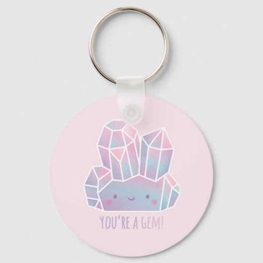 Niedlich bist du ein pastellrosa Spiel Schlüsselanhänger (Vorderseite)