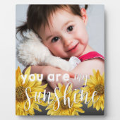 Niedlich bist du mein Foto mit gelben Sonnenblumen Fotoplatte (Vorderseite)