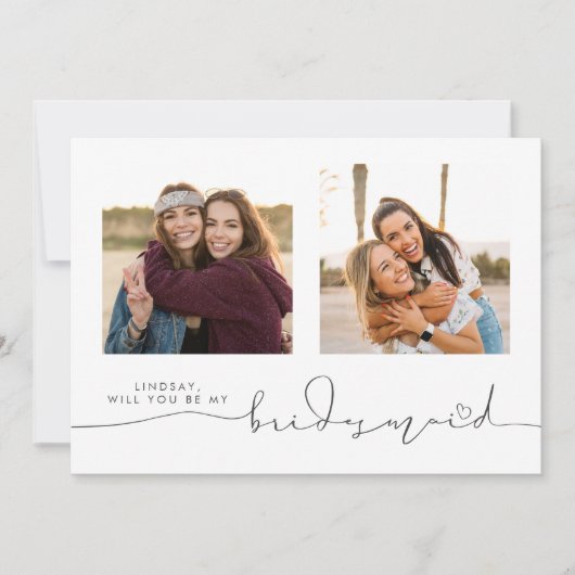 Niedlich bist du meine Bridesmaid zwei Fotos (Vorderseite)