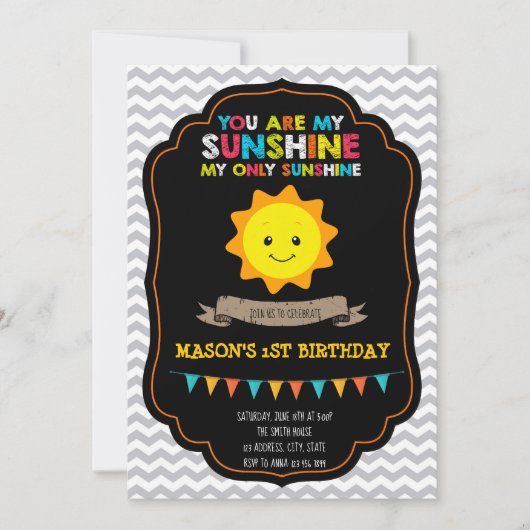 Niedlich bist du meine Einladung zum Sonnenschein (Vorderseite)