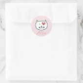 Niedlich bist du Purfect Kitty Cat Heart Valentine Runder Aufkleber (Tasche)