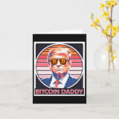 Niedlich Bitcoin Daddy Trump Crypto King Internet  Karte (Gelbe Blume)