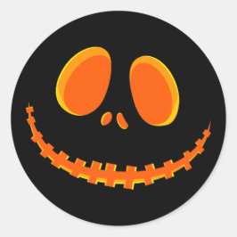 Niedlich Black and Orange Happy Halloween Pumpkin Runder Aufkleber