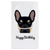Niedlich Black and Tan French Bulldog zum Geburtst Kleine Geschenktüte (Rückseite)