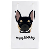 Niedlich Black and Tan French Bulldog zum Geburtst Kleine Geschenktüte (Vorderseite)