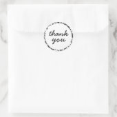 Niedlich Black and White Simple Botanic Danke Runder Aufkleber (Tasche)