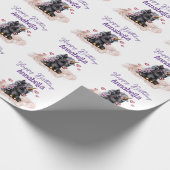 Niedlich Black Baby Unicorn und Herz Geschenkpapier (Ecke)