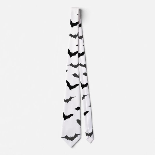 Niedlich Black Bats Patterns Halloween Krawatte (Vorderseite)