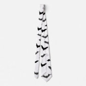 Niedlich Black Bats Patterns Halloween Krawatte (Rückseite)